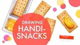 Drawing Handi Snacks | Time-lapse paining with explanation of process
