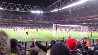 David Alaba Penalty Miss - Arsenal 0 FC Bayern Munchen 2 - Champions League (19/2/14)