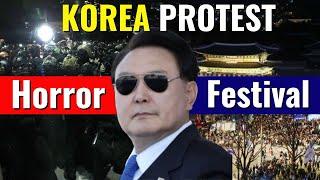 South Korea Protest. Horror&Festival.