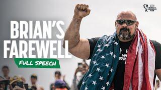 Brian Shaw's Emotional Farewell Speech [FULL] | 2023 SBD World's Strongest Man