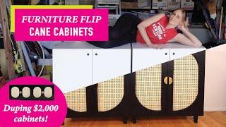 DIY Furniture Makeover | Thrift Flip Cane Cabinet ($2,000 Dupe!)