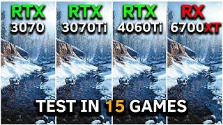 RTX 3070 vs RTX 3070 Ti vs RTX 4060 Ti vs RX 6700 XT | Test In 15 Games at 1080p | 2024