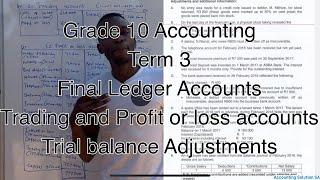 Grade 10 Accounting Term 3 | Trial Balance Final Accounts | Trading and Profit or Loss Accounts