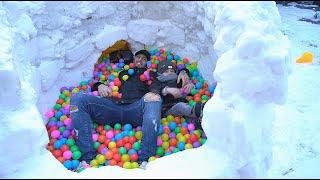 WE BOUWDEN EEN MEGA IGLO BALLENBAK IN ONZE TUIN! | #524