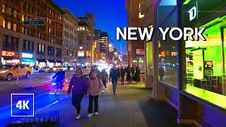 NEW YORK Evening Walk  Sounds of Manhattan at Night  4k Travel Walking Tour