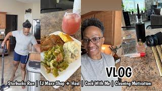 VLOG | DITL | STARBUCKS RUN | TJ MAXX SHOP WITH ME | COOK WITH ME | CLEANING MOTIVATION