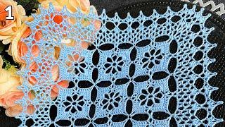 Very beautiful and simple crochet motif without thread break, 1 part of 3