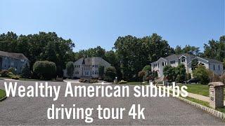 Driving in beautiful suburban neighborhoods - Marlboro, New Jersey  (4k)