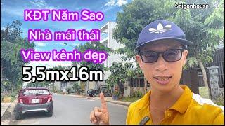 Nhà giá rẻ khu đô thị Năm Sao gần chợ Bình Chánh view kênh xanh rất đẹp 5,5mx16m 1 lầu hướng đông