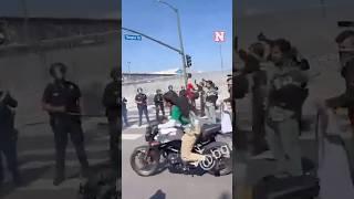Motorbikes Smash Into Police Line in Los Angeles During ICE Protests