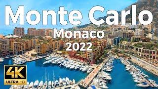 Monte Carlo 2022, Monaco Walking Tour (4k Ultra HD 60fps) – With Captions