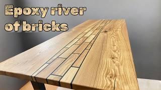 Wooden epoxy resin table WOODWORKING