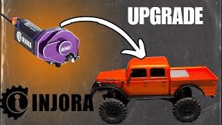 INJORA 050 50T Brushed Motor Helical Gear Transmission for SCX24 Crawler REVIEW AND INSTALL