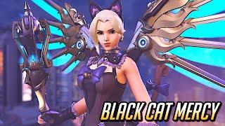 Mercy's New Black Cat Skin Is The BEST!  0 Deaths Mercy In Season 13 - Overwatch 2