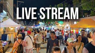 LIVE: Thailand Sunday Night Market Chiang Mai  Part 1