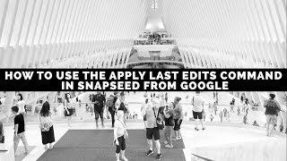 How To Use The Apply Last Edits Command In Snapseed From Google