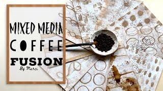 DIY: making some mixed media papers using coffee. coffee papers