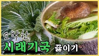 꽝꽝 얼은 배추로 소박한 시래기국 끓이기