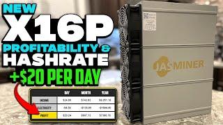 Jasminer X16-P Profitability, Hashrate & Efficiency on all Modes!