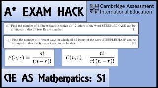 Exam Hack | CIE AS Maths | S1 | Permutation and Combination Question