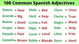 The 100 Most Common Spanish Adjectives