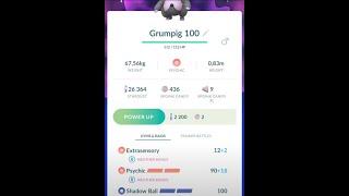 Pokémon Go - Giving / teaching a Hundo 4-star 100 % Grumpig a 2nd (second) charged attack
