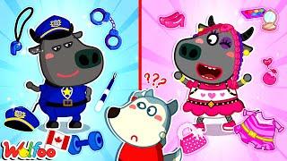 PINK vs BLUE Uniform ‍ Choose Your Job  Kids Fun Playtime  Wolfoo Kids Cartoon