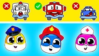 Police Car, Fire Truck, Ambulance Song | Profession Nursery Rhymes And Kids Songs