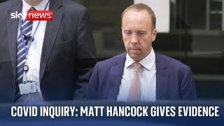 Second day of Matt Hancock giving evidence at the COVID-19 public inquiry