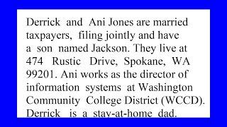 Derrick and Ani Jones are married taxpayers filing jointly and have a son named Jackson They live...