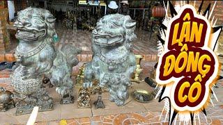 Lân đồng cổ _ Dĩa ngũ quả bằng đồng _ Đỉnh đồng xưa. #đồcổcầnthơ #đồcổ