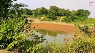 walking and drive in the village air garden pond natural environment. uncover village.