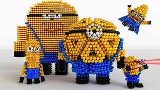 Making Mega Minions with Magnetic Balls (Jerry, Dave, Tim, Gus y Mel) DESPICABLE ME 4