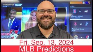 MLB Picks (9-13-24) Friday Free Baseball Predictions - Today's Plays & Daily Sports Betting Lines