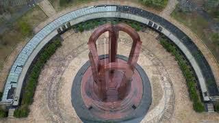 4K aerial footage of the Mausoleum in Carol Park Bucuresti Romania 2023