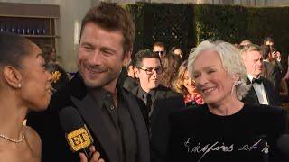 Glen Powell Calls Glenn Close 'The Ultimate Glenn' During Golden Globes Red Carpet Run-In