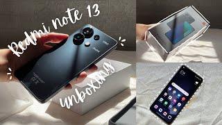 redmi note 13 aesthetic unboxing + camera test + accessories | midnight black 