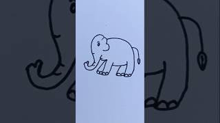 draw easy and cute elephant drawing #cutedrawing #drawelephant #1493
