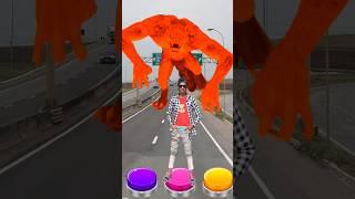 pink, yellow, and, bule, button tiger wofi Gorilla jump on button#vfx #kids #trending #shorts