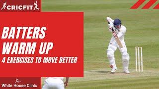 BATTERS WARM UP | 4 exercises to move better | Cricket fitness training