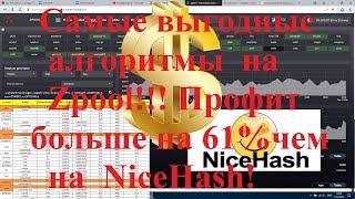 Самые выгодные алгоритмы  на Zpool !!! Профит больше на 61%чем на NiceHash!