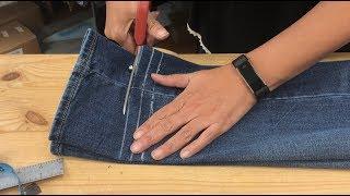 Jeans Hem and Waist Take-in (full process by a professional)