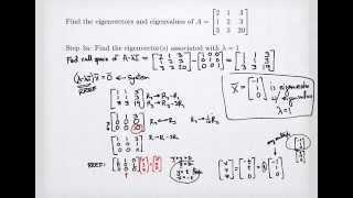 Example of 3x3 Eigenvalues and Eigenvectors