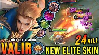 24 Kills!! Arcane Seeker Valir New ELITE Skin!! - Build Top 1 Global Valir ~ MLBB