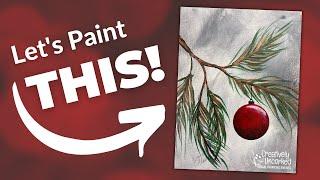 Holiday Pine - Easy Christmas Ornament Acrylic Painting Tutorial