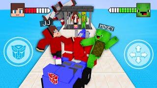 JJ and Mikey in Optimus Prime Car vs Megatron Girl Prison Escape - Maizen Minecraft Animation