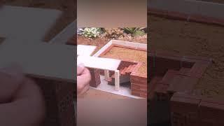 How to build a two story mini house from stone and mini brick  #diy #house #miniature