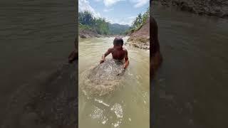 Wow this man dived and got the river material that contains gold #gold #goldenretriever #mining