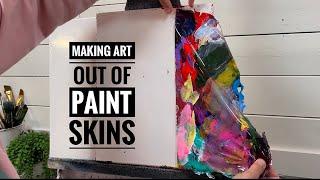 Making A Painting out of My PAINT SKINS - Step By Step acrylic tutorial