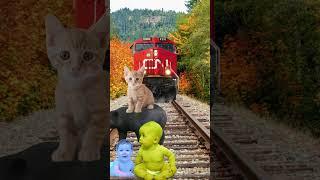 Train attacks on 3 different colours kids save man #vfx #viral #shorts